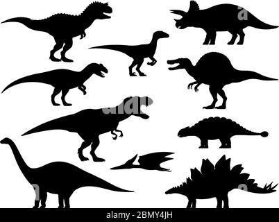 Silhouette of Triceratops and Allosaurus Stock Vector Image & Art - Alamy