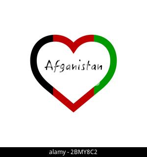Afghanistan flag in heart. I love my country. sign. Stock vector illustration isolated on white background. Stock Vector