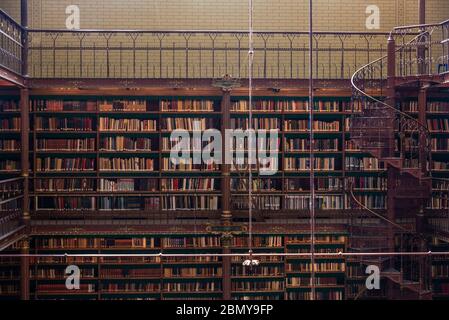 Amsterdam, Netherlands - September 9, 2018: Library with old books in the Rijksmuseum (National Museum) in Amsterdam, Netherlands Stock Photo