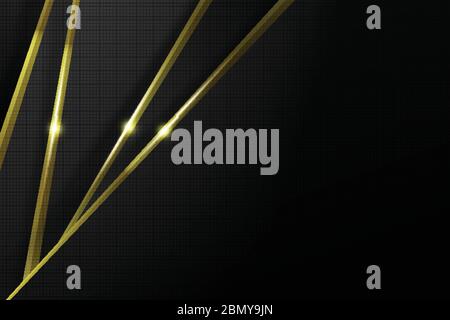 Abstract background gold and black overlaps with shadow element, modern and elegant style background texture, vector illustration eps10 Stock Vector