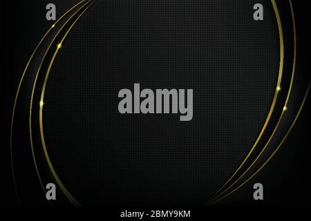 Abstract background gold and black overlaps with shadow element, modern and elegant style background texture, vector illustration eps10 Stock Vector