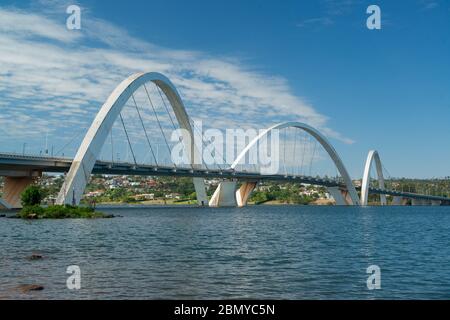 Brasilia, DF, Brazil. Juscelino Kubitschek Bridge. Stock Photo
