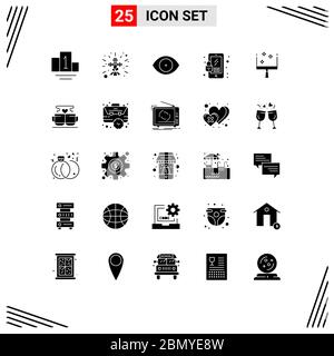 25 Universal Solid Glyphs Set for Web and Mobile Applications tick ...