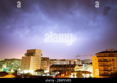 Thunderstorm in Bayonne, France Stock Photo