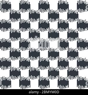 Round lines waterfall seamless pattern. Geometric monochrome texture. Stock vector illustration Stock Vector