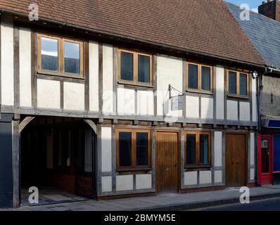 Tudor style shop, 56 Northgate Street, Devizes, Wiltshire, UK Stock Photo