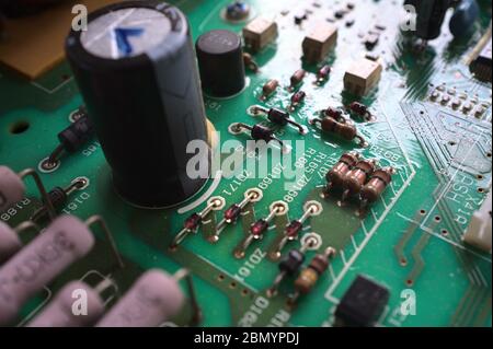 Circuit Board close up Stock Photo
