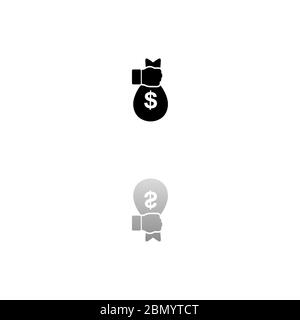 Robbery. Black symbol on white background. Simple illustration. Flat Vector Icon. Mirror Reflection Shadow. Can be used in logo, web, mobile and UI UX Stock Vector