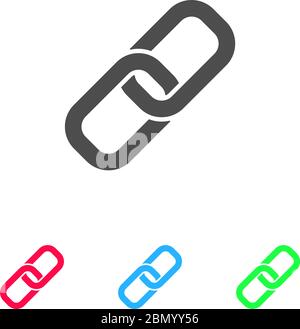 Chain icon flat. Color pictogram on white background. Vector illustration symbol and bonus icons Stock Vector