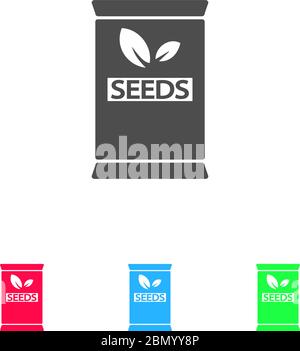 Seed sack icon flat. Color pictogram on white background. Vector illustration symbol and bonus icons Stock Vector