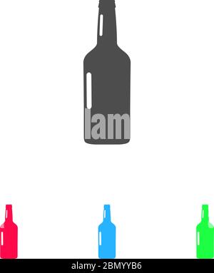 Beer bottle icon flat. Color pictogram on white background. Vector illustration symbol and bonus icons Stock Vector