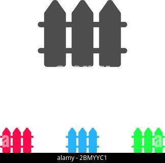 Fence icon flat. Color pictogram on white background. Vector illustration symbol and bonus icons Stock Vector
