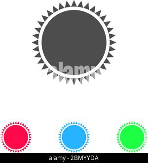Sun icon flat. Color pictogram on white background. Vector illustration symbol and bonus icons Stock Vector