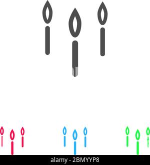 Candle icon flat. Color pictogram on white background. Vector illustration symbol and bonus icons Stock Vector