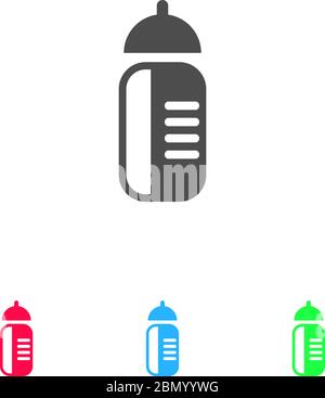 Sports water bottle icon flat. Color pictogram on white background. Vector illustration symbol and bonus icons Stock Vector