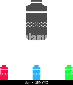 Plastic bottle icon flat. Color pictogram on white background. Vector illustration symbol and bonus icons Stock Vector