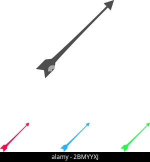 Bow arrow icon flat. Color pictogram on white background. Vector illustration symbol and bonus icons Stock Vector