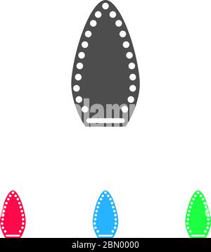 Steam iron icon flat. Color pictogram on white background. Vector illustration symbol and bonus icons Stock Vector