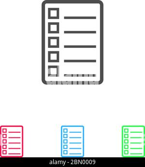 Check list icon flat. Color pictogram on white background. Vector illustration symbol and bonus icons Stock Vector