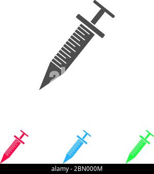 Culinary kitchen syringe icon flat. Color pictogram on white background. Vector illustration symbol and bonus icons Stock Vector