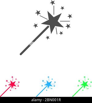Magic wand icon flat. Color pictogram on white background. Vector illustration symbol and bonus icons Stock Vector