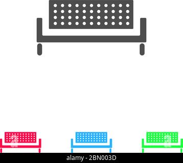 Bench icon flat. Color pictogram on white background. Vector illustration symbol and bonus icons Stock Vector