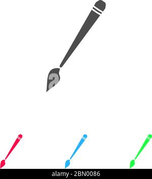 Art paint brush icon flat. Color pictogram on white background. Vector illustration symbol and bonus icons Stock Vector