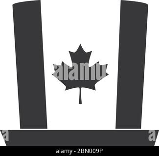 Canada day canadian flag top hat national flat Vector Image