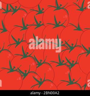 Tomatoes seamless pattern graphic illustration, flat colorful design background Stock Vector