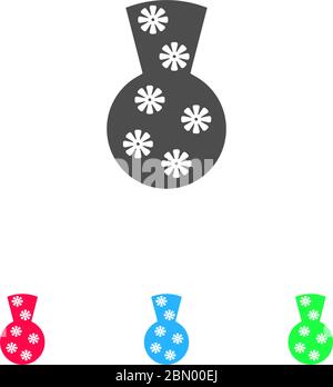 Pottery Vase icon flat. Color pictogram on white background. Vector illustration symbol and bonus icons Stock Vector