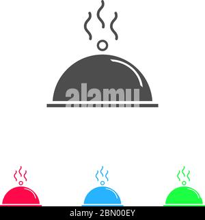 Food platter serving icon flat. Color pictogram on white background. Vector illustration symbol and bonus icons Stock Vector