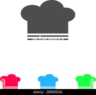 Chef hat icon flat. Color pictogram on white background. Vector illustration symbol and bonus icons Stock Vector