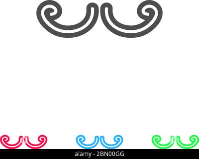 Mustache icon flat. Color pictogram on white background. Vector illustration symbol and bonus icons Stock Vector