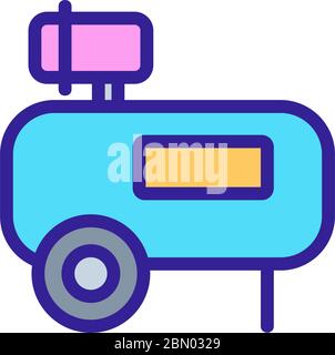 reciprocating portable compressor icon vector outline illustration ...