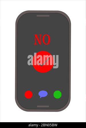 Touch buttons confirm the action on the smartphone. Stock Vector