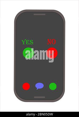 Touch buttons confirm the action on the smartphone. Stock Vector