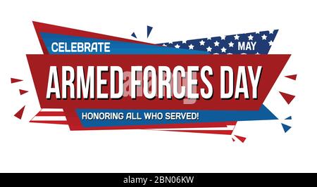 Armed forces day banner design on white background, vector illustration Stock Vector