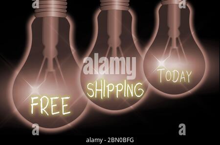 Handwriting text Free Shipping. Conceptual photo Freight Cargo Consignment Lading Payload Dispatch Cartage Stock Photo