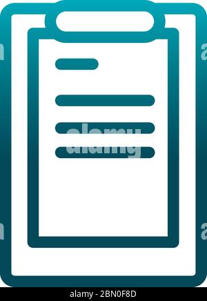 clipboard medical report laboratory science and research vector illustration gradient style icon Stock Vector