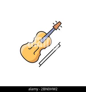 Violin vector icon symbol music isolated on white background Stock Vector
