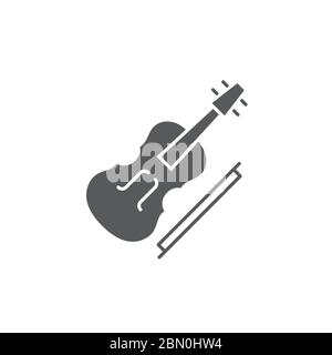 Violin vector icon symbol music isolated on white background Stock Vector