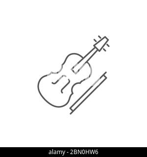 Violin vector icon symbol music isolated on white background Stock Vector