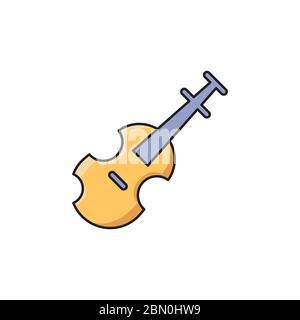 Violin vector icon symbol music isolated on white background Stock Vector