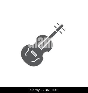 Violin vector icon symbol music isolated on white background Stock Vector