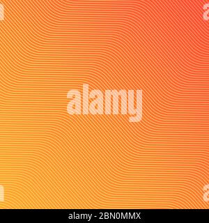 Abstract yellow wave lines pattern on orange background and texture. Vector illustration Stock Vector