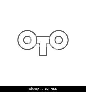 Wind up key vector icon symbol lock isolated on white background Stock Vector