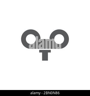 Wind up key vector icon symbol lock isolated on white background Stock Vector