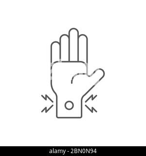 wrist pain vector icon symbol isolated on white background Stock Vector