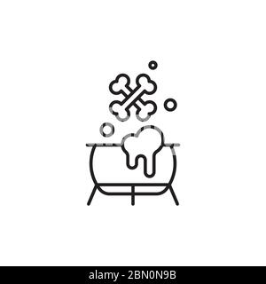 Witch cauldron potion vector icon symbol isolated on white background Stock Vector