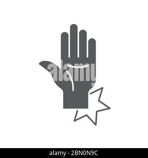 wrist pain vector icon symbol isolated on white background Stock Vector